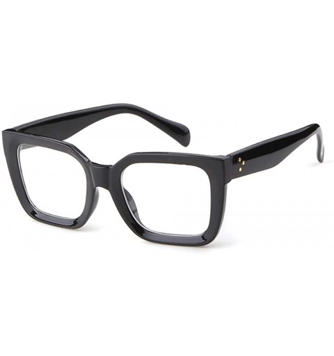 Square Oversized Square Sunglasses for Women Designer Luxury Flat Lens Sun Glasses Shades - Black Frame/Clear Lens - C018AC4C...