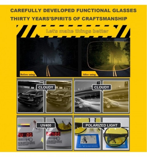 Aviator Night Vision Glasses for Driving Anti-glare Polarized Men Women photochromatic Sunglasses Yellow HD Vision Glass - C2...