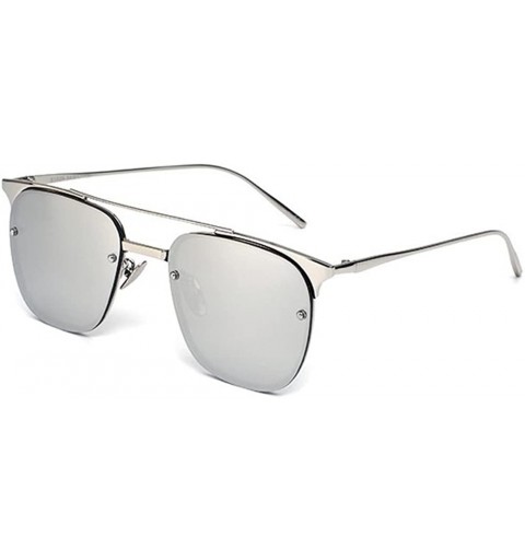 Aviator Colorful color metal sunglasses - Silver Color - C712JTH0BR3 $83.10