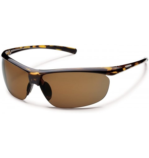 Semi-rimless Zephyr Polarized Sunglasses - Tortoise/Brown - C9119Q19XZJ $36.59