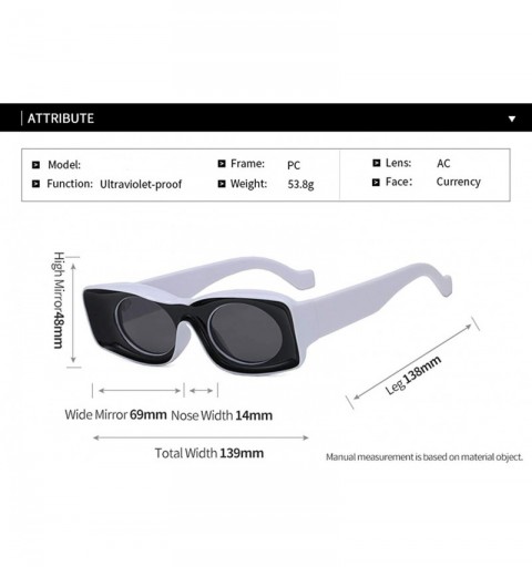 Square Unisex Rectangle Sunglasses Glasses Catwalk - C4 - CS197ZIA957 $10.80