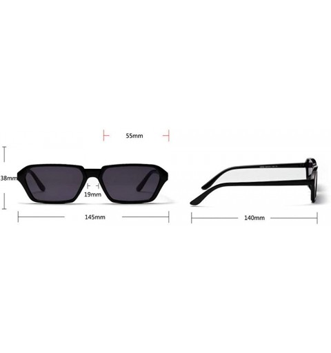 Square New fashion luxury small frame square unisex retro decoration concave shape brand designer trend sunglasses UV400 - CQ...