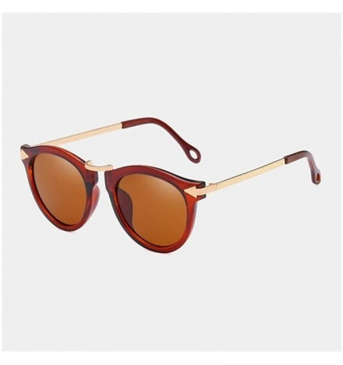 Oval Vintage Sunglasses Coating Designer - C5 Clear Brown Brown - CZ198NYU6U4 $13.94