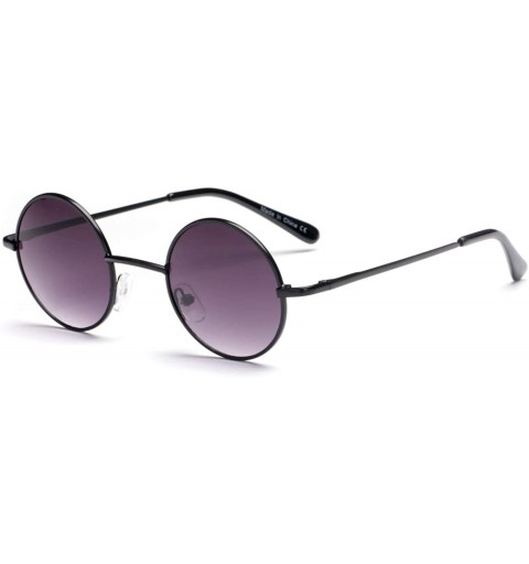 Goggle Unisex Round Fashion Sunglasses - Black/Purple - CP18WSEO5YO $21.94