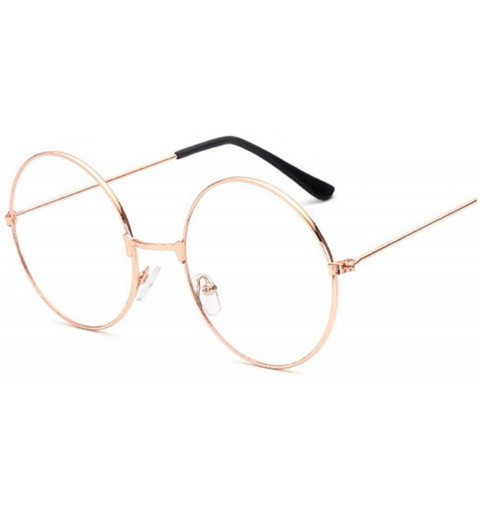 Goggle Round Spectacle Glasses Frame Sunglasses Women Vintage Metal Sun Female Frames Optical Transparent - Gold - C1199COZ8D...