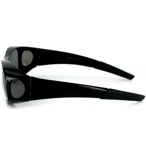 Oversized Hideaways" Small to Medium Polarized Over-Prescription Sunglasses - Black W/ Smoke Lens - CI11LERQAZN $12.91