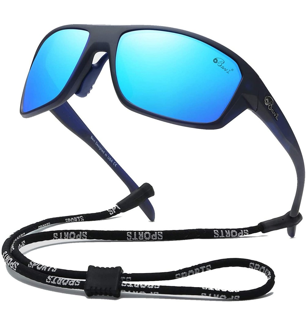 Oversized Polarized Sports Sunglasses for Women and Men Driving Shades Cycling Running UV Protection - Blue - C61936EGDLZ $24.71