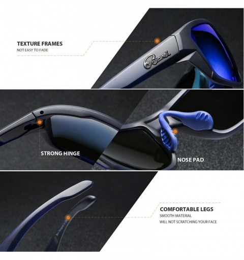 Oversized Polarized Sports Sunglasses for Women and Men Driving Shades Cycling Running UV Protection - Blue - C61936EGDLZ $24.71