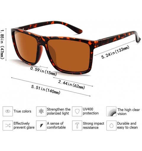 Goggle Polarized Sunglasses for Men Driving Mens Sunglasses Rectangular Vintage Sun Glasses For Men/Women - CX18SYNWT0T $12.82