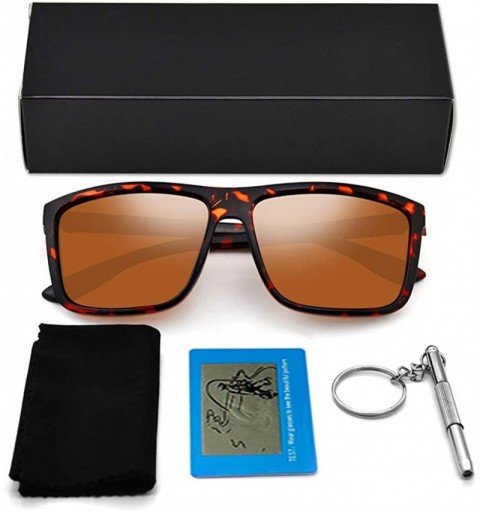 Goggle Polarized Sunglasses for Men Driving Mens Sunglasses Rectangular Vintage Sun Glasses For Men/Women - CX18SYNWT0T $12.82