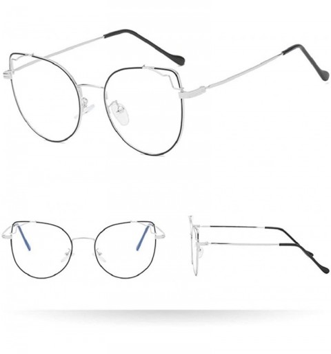 Rectangular Acetate Irregular Clear Lens Glasses Sunglasses Women Cateye Sunglasses Mirrored Lens Integrated UV Eyewear - C31...