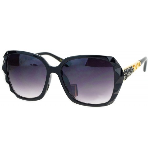 Butterfly Womens Pyramid Stud Rock Jewel Thick Plastic Butterfly Sunglasses - Black - C612OBQN620 $8.76