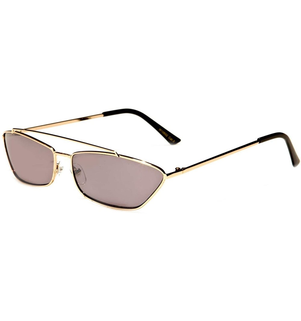 Rectangular Womens Medal Low Profile Indoor Sunglasses - Rated Ages 16-30 - Gold - CB18LGW4GRM $9.16
