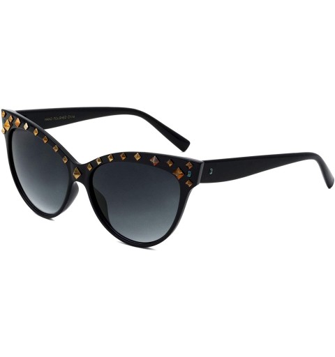 Cat Eye Bronx Sharp Cat Eye Studs Sunglasses - Smoke Bronze - CC196WAEUXD $17.06