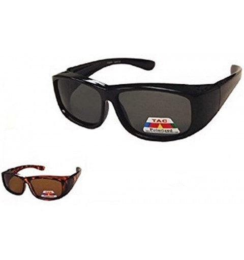 Rectangular Polarized Fit Over Sunglasses - X Small - Wear Over Glasses UVA/UVB 100% - Black - CP12GZDK95X $12.80