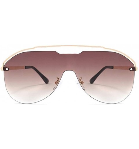 Rimless Oversized One Piece Rimless Sunglasses for Women Pilot Shades - C2 Gold Brown - C91987AEXIE $10.91