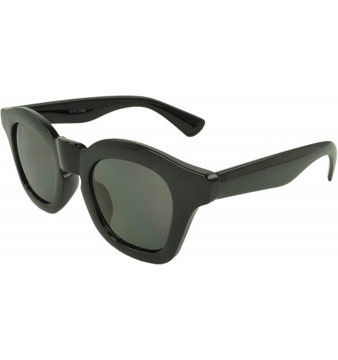 Square Barton Retro Square Fashion Sunglasses - Black - CQ11KZJ2DFD $17.28