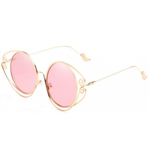 Round New personality round frame irregular metal legs trend sunglasses women - Pink - CT18GRYQZ4I $12.84