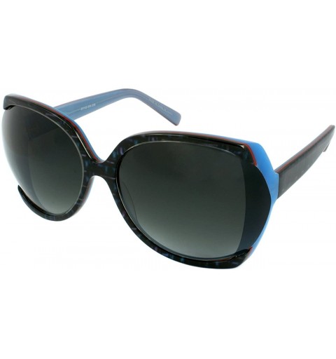 Oval Women's Handmade Oval Cat Eye Frame Sunglasses HM205 - Purple/Blue - CQ11L1NSDLF $28.36