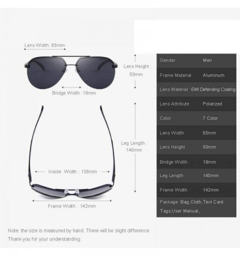 Oversized Men 100% Polarized Aluminum Alloy Frame Sunglasses Fashion Mens C01 Black - C04 Silver - C618XE9TD8E $11.38