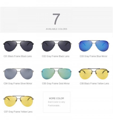 Oversized Men 100% Polarized Aluminum Alloy Frame Sunglasses Fashion Mens C01 Black - C04 Silver - C618XE9TD8E $11.38