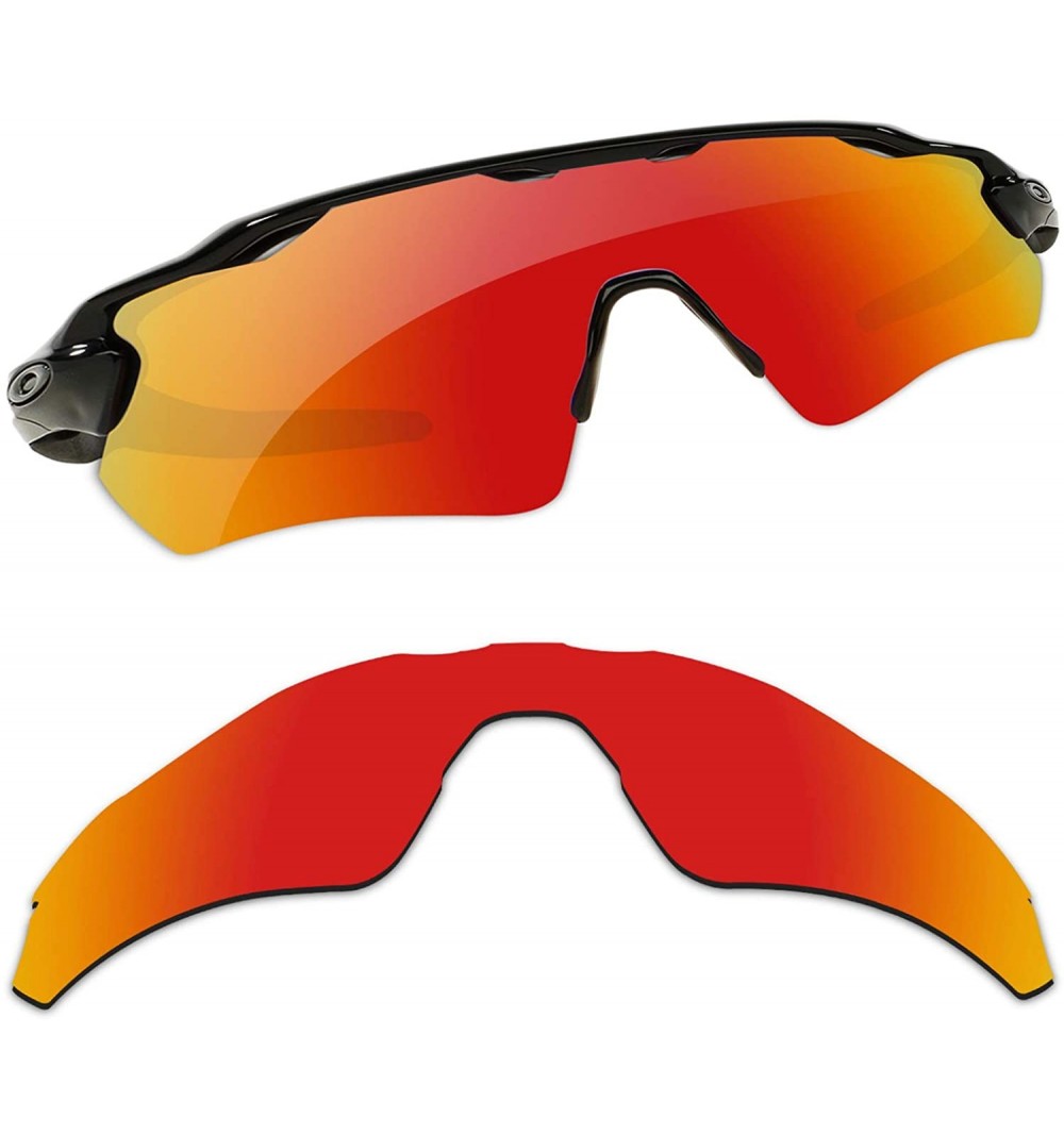 Rectangular Anti-fading Polarized Replacement Lenses Radar EV Path Sunglasses - Fire Red - Polarized - CL18I42ML0Y $18.66