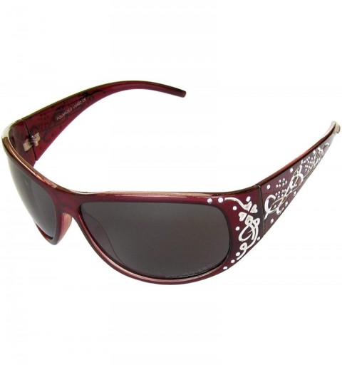 Round Polarized Trendy Classic Womens Hot Fashion Sunglasses w/FREE Microfiber Pouch - Maroon - CV12L4KVDGV $17.09
