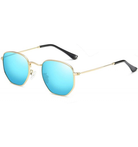 Round Classic Polarized Sunglasses Men Shades Women N Retro Sun Glasses StainlSteel Frames PA1279 - C7 Gold Blue - CU197Y7LUY...