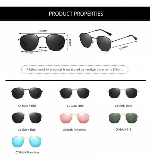 Round Classic Polarized Sunglasses Men Shades Women N Retro Sun Glasses StainlSteel Frames PA1279 - C7 Gold Blue - CU197Y7LUY...