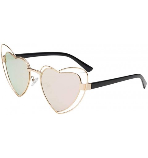 Wrap Fashion Sunglasses - UV Protection Shade - Irregular Heart Shaped Frame Vintage Sun Glasses - E - CS18QRKROTU $25.04