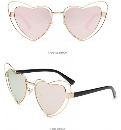 Wrap Fashion Sunglasses - UV Protection Shade - Irregular Heart Shaped Frame Vintage Sun Glasses - E - CS18QRKROTU $25.35