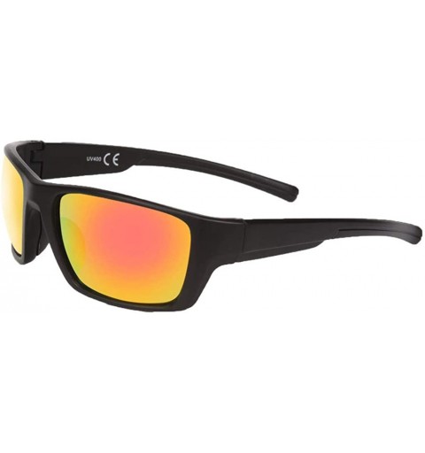 Wrap Outdoor Sports Glasses Riding Sunglasses Fashion Men and Women Sports Sunglasses - A - CN18SWD59CG $8.97