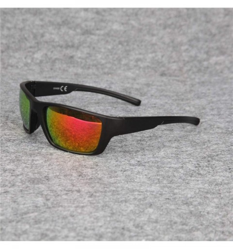 Wrap Outdoor Sports Glasses Riding Sunglasses Fashion Men and Women Sports Sunglasses - A - CN18SWD59CG $8.97