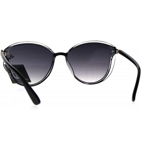Butterfly Womens Plastic Designer Fashion Trendy 90s Sunglasses - Black Clear Smoke - CE186GKNGTA $10.43