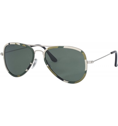 Aviator Polarized Mens Womens Aviator Fashion Vintage Designer Sunglasses Glare JO691 - Camo Frame Green Lens - CV120Y9XEQP $...