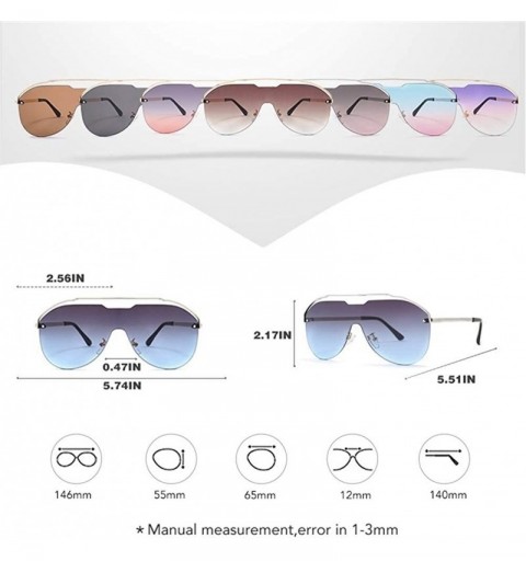 Rimless Oversized One Piece Rimless Sunglasses for Women Pilot Shades - C2 Gold Brown - C91987AEXIE $10.91