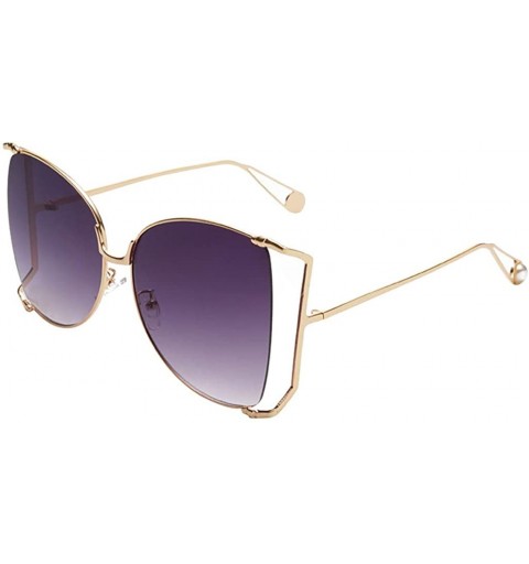 Aviator Women Men Aviator Large Metal Mirrored Polarized Sunglasses - A - CM18NSL0N73 $7.39