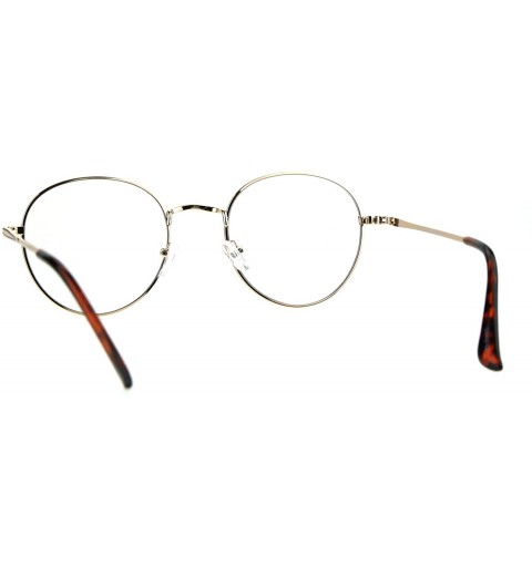 Round Classic 90s Metal Rim Round Clear Lens Eye Glasses Frame - Gold Black - CM1852XIRCK $11.23