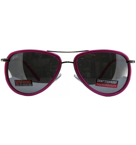 Aviator 2 Pairs Swag Aviator B Fashion Sunglasses White Pink Frame Flash Mirror Lens - CQ18Z6QAT7X $26.80
