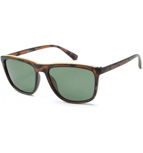 Square Hot Men's trend polarizer Cycling driving sunglasses - Amber Dark Green C3 - CS1904XIW92 $32.73