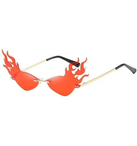 Wayfarer Man Women Irregular Flame Shape Sunglasses Vintage Cool Funny Sunglasses - Red - CS196DIA66Z $9.27