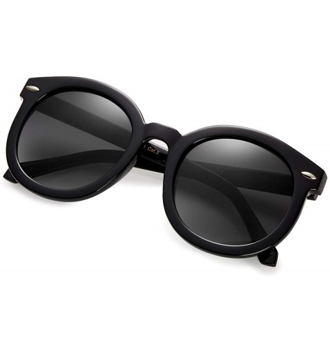 Round Round Retro Womens Oversized Sunglasses Fashion Circle Glasses for Women with Neutral and Clear Lens - C611P3RDOAJ $10.68
