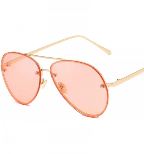 Oversized Retro Classic Sunglasses for Women Metal PC UV400 Sunglasses - Pink - CS18T2U5DSQ $16.74