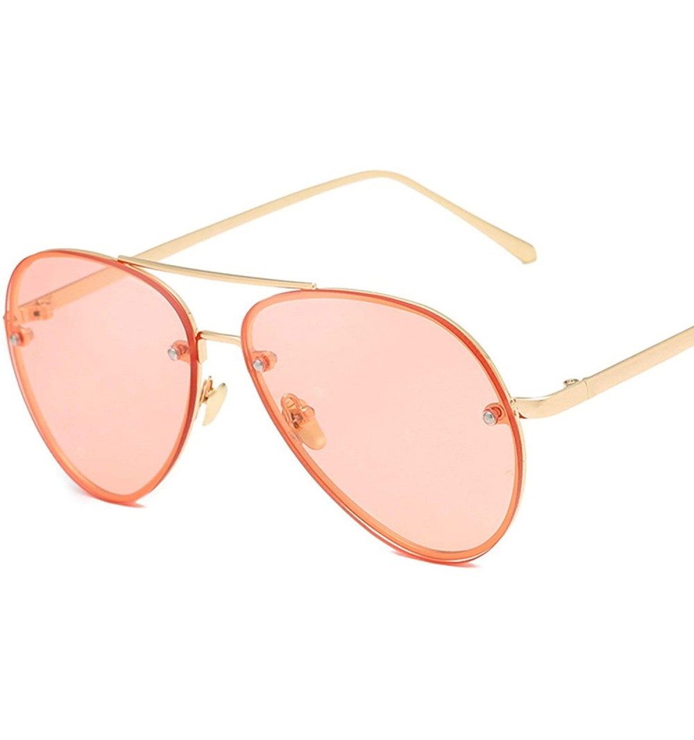 Oversized Retro Classic Sunglasses for Women Metal PC UV400 Sunglasses - Pink - CS18T2U5DSQ $16.74