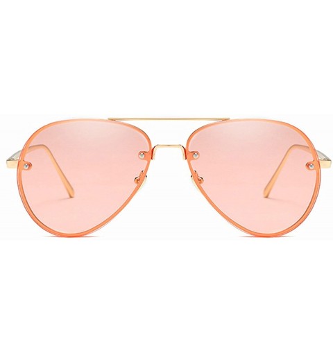 Oversized Retro Classic Sunglasses for Women Metal PC UV400 Sunglasses - Pink - CS18T2U5DSQ $16.74