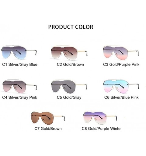 Rimless Oversized One Piece Rimless Sunglasses for Women Pilot Shades - C2 Gold Brown - C91987AEXIE $10.91