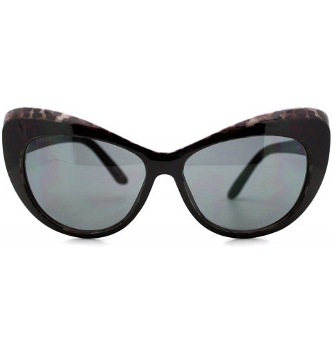 Oversized Oversized Wide Cateye Frame Sunglasses Women's Fashion Stylish Eyewear Black - Black Marble - CC1804DCUXQ $10.15