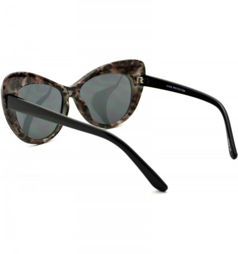 Oversized Oversized Wide Cateye Frame Sunglasses Women's Fashion Stylish Eyewear Black - Black Marble - CC1804DCUXQ $10.15