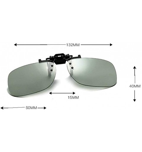 Rimless New Fashion Sun Photochromic Polarized Clip-on Flip Up Metal Clip Rimless Driving Sunglasses - Grey - CQ18MI33UX7 $12.48