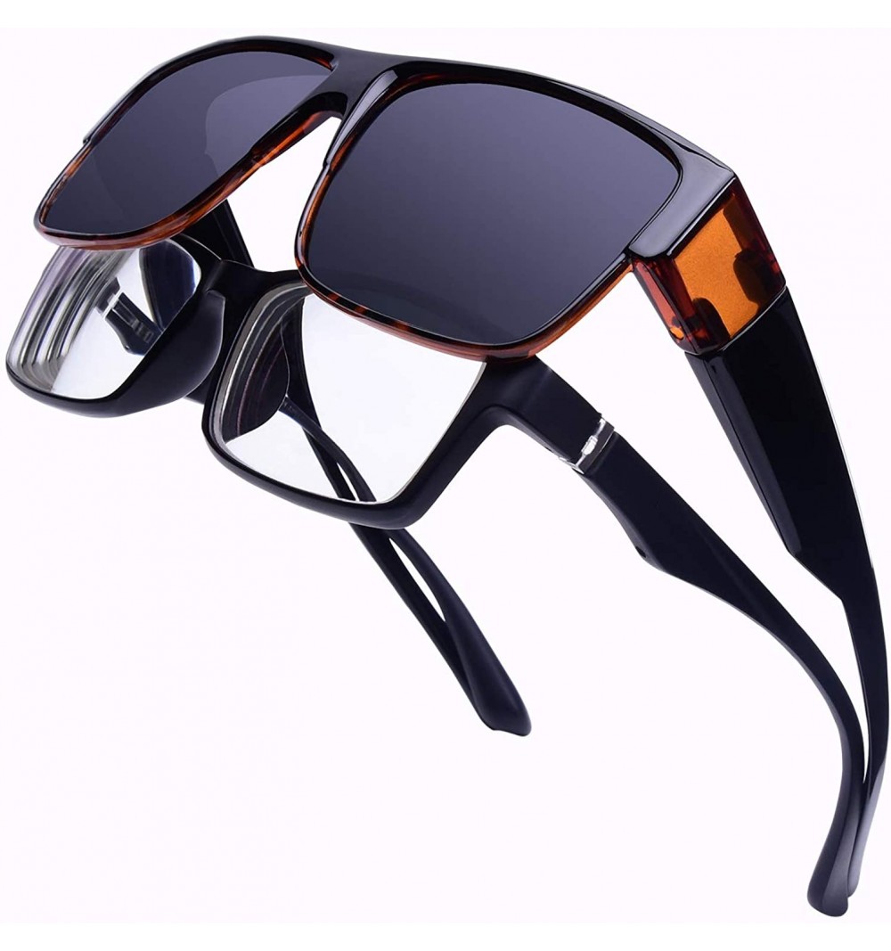 Polarized Wrap Around Shield Sunglasses Fit Over Prescription Glasses With Uv Protection For Men 